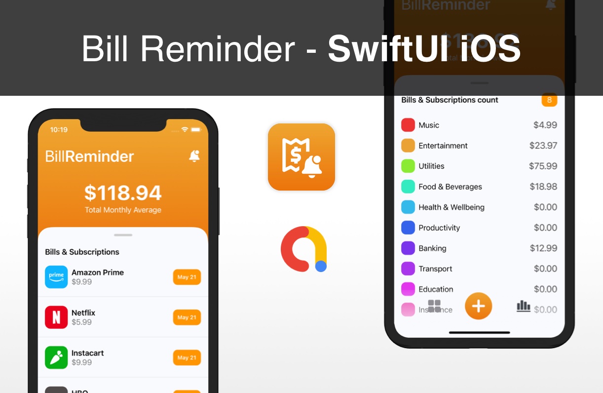 Bill Reminder iOS app template