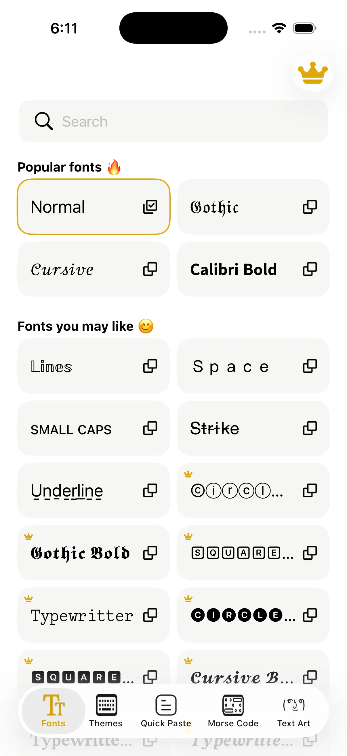 Custom iOS keyboard with stylized Unicode fonts