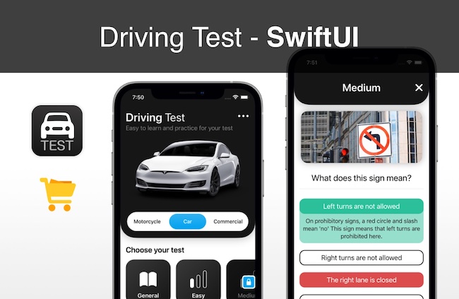Driving Test iOS app template