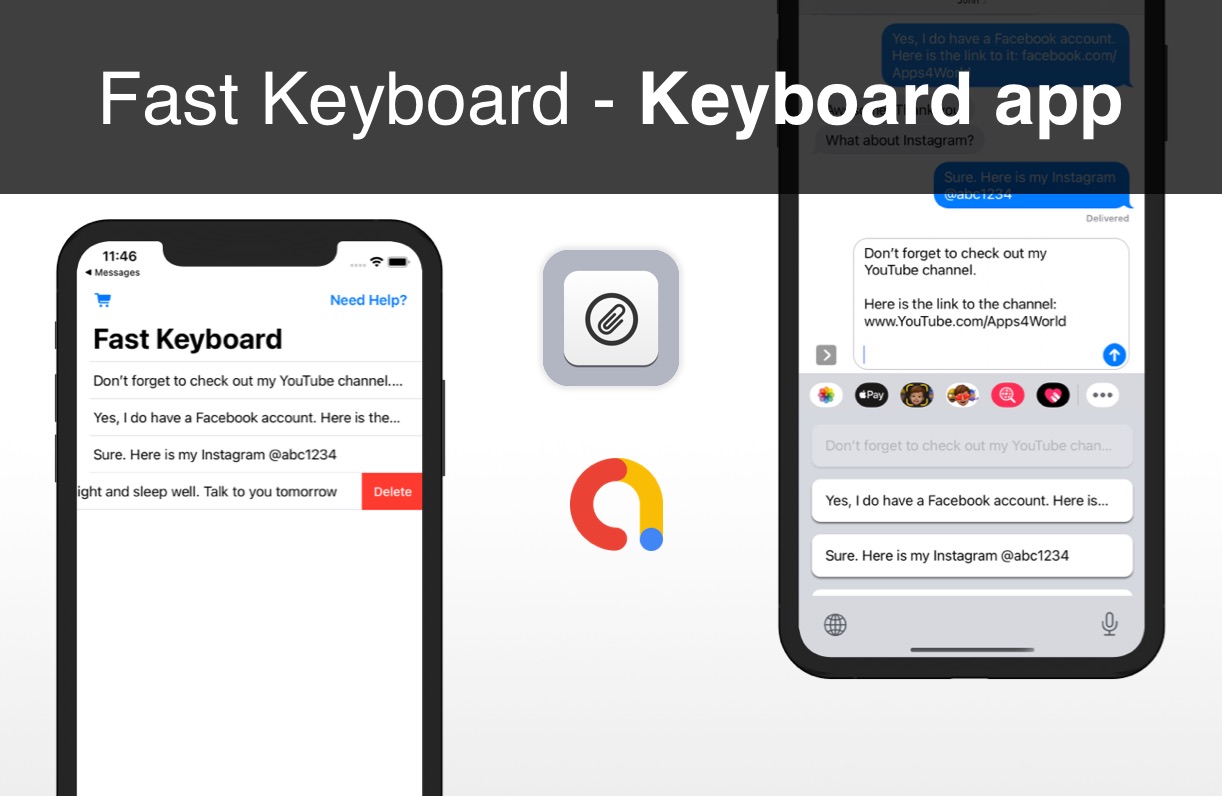 Fast Keyboard iOS app template