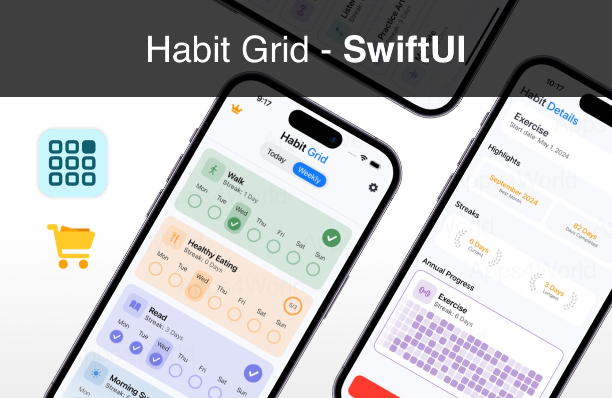 Habit Grid iOS app template