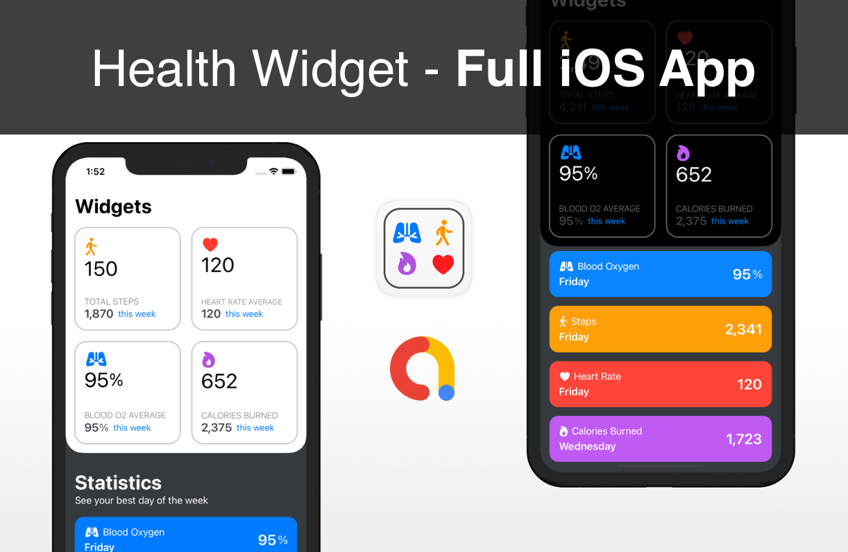 Health Widget iOS app template