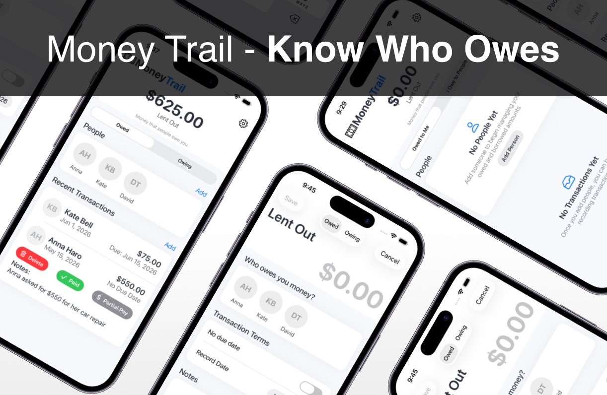 Money Trail iOS app template