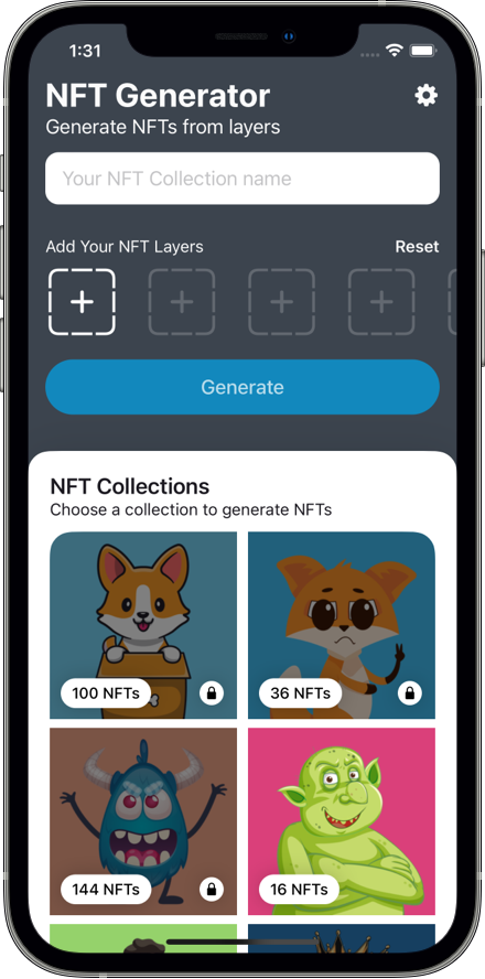 NFT Generator - SwiftUI Source Code