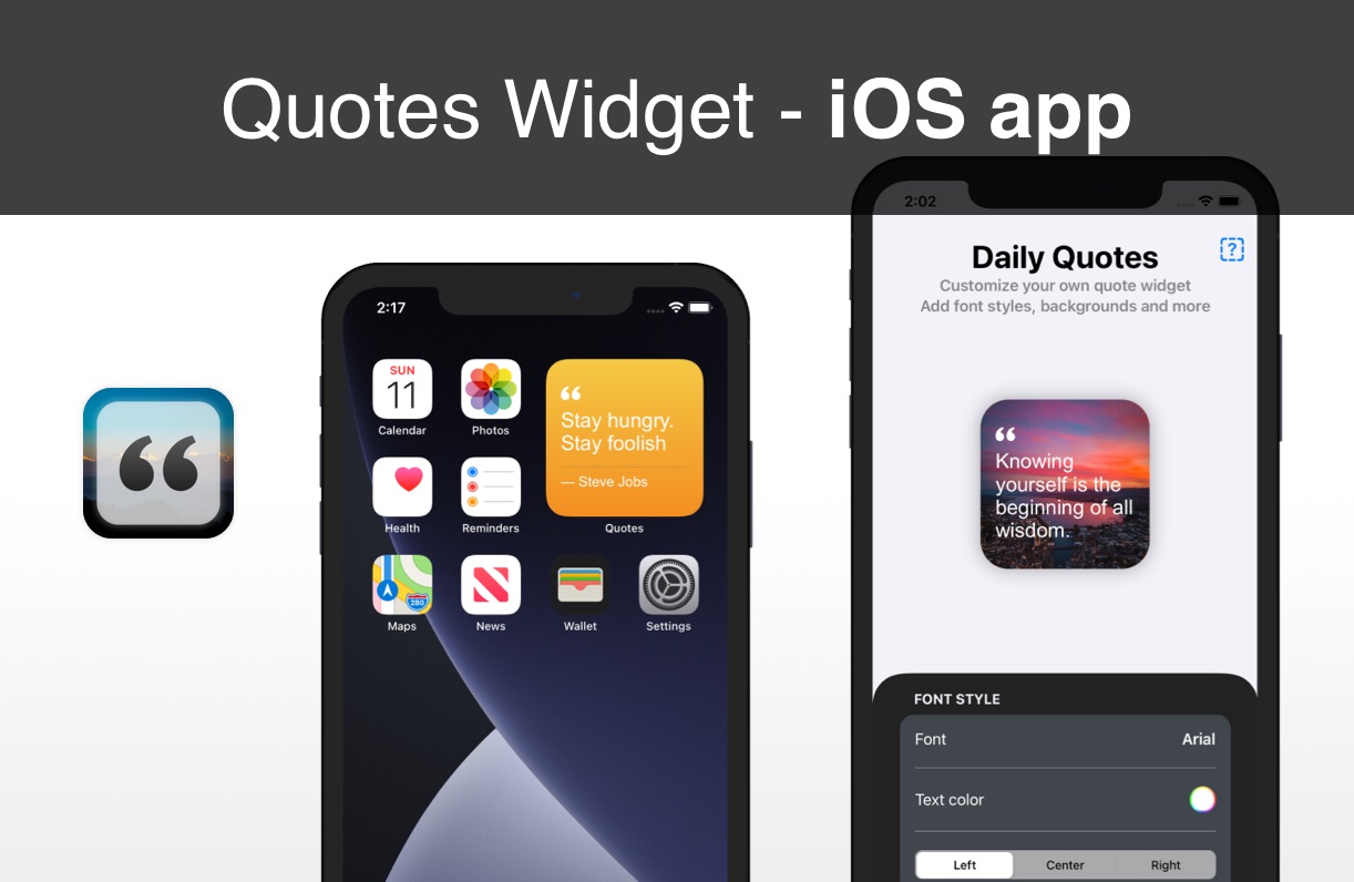 Quotes Widget iOS app template