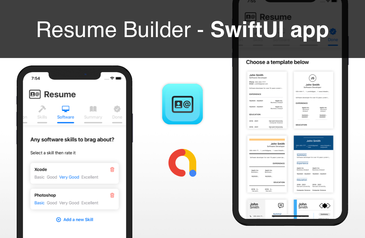 Resume Builder iOS app template